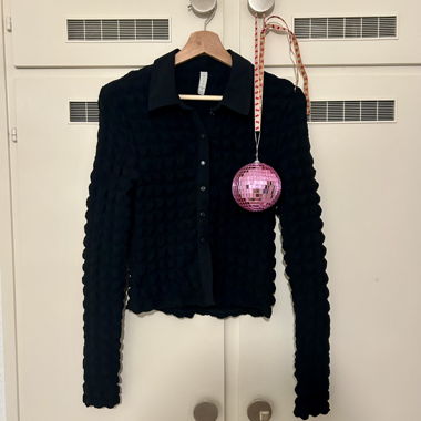 Textured black blouse