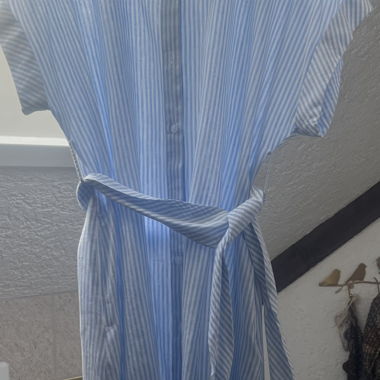 Robe chemise rayee bleue