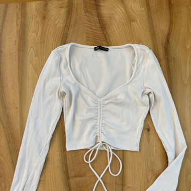 Langarm crop-top