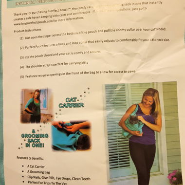 Cat carrier & grooming sack in one 