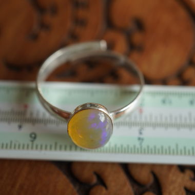 Bague Opale   Taille Réglable Uni Pierre Précieuse Véritable