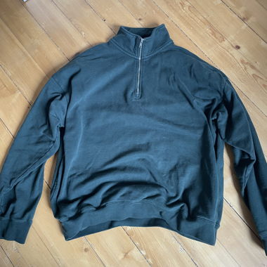 Pull col zip vert fonce