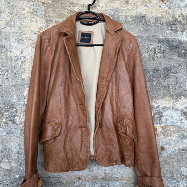 Lederblazer braun