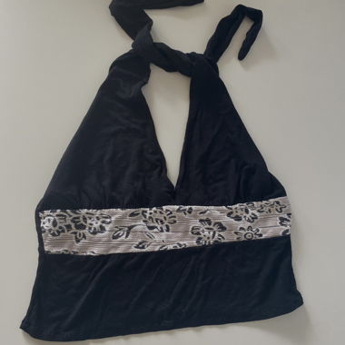 vintage floral beach neck halter top