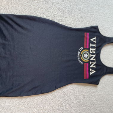 Black bodycon tank dress with Vienna print