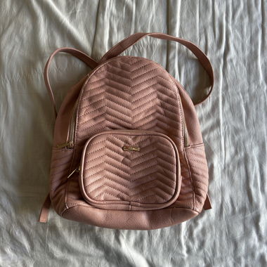 Pink Backpack in Faux Leather