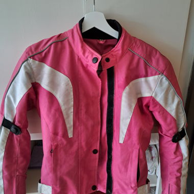 Giacca da moto rosa/bianco