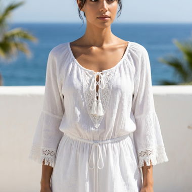 Tunique blanche de plage