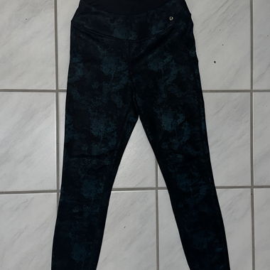 Leggings da donna nero-turchese