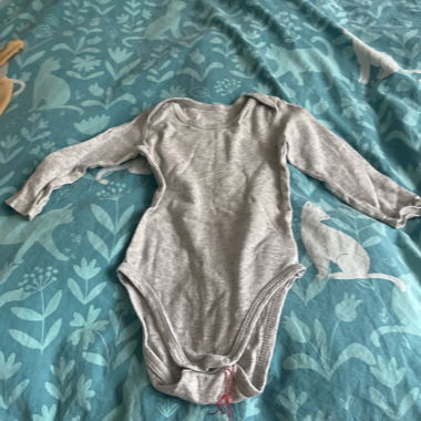 Grey baby bodysuit