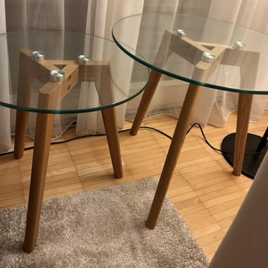 Glas Beistelltische rund
