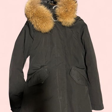 Winterjacke Parker Schwarz mit Pelz