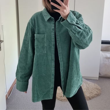 H&M - Surchemise en velours côtelé Turquoise XL