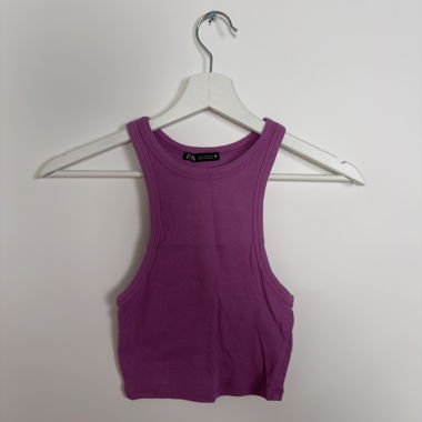 Zara purple ribbed tank top