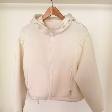 Weisse Zip-Hoodie