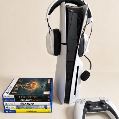 Ps5 slim with 5 games and headset