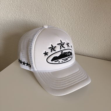 Corteiz Star Alcatraz Trucker Cap Weiß