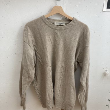 Pull en laine vintage beige