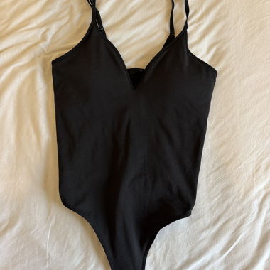 Black strappy bodysuit