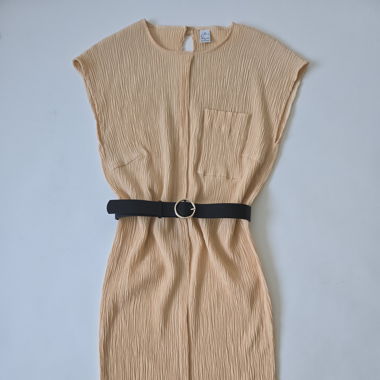 VINTAGE SUMMERY DRESS, PEACH COLOR, L, GOOD COND.