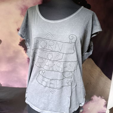 Graues T-Shirt "Born to Raise Hell"