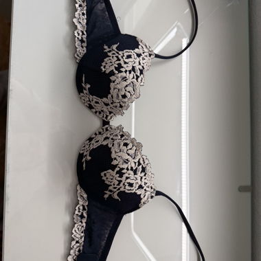 Reggiseno in pizzo blu/crema