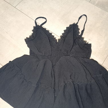 Black spaghetti-strap top
