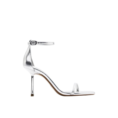 Sandali con tacco argento ZARA