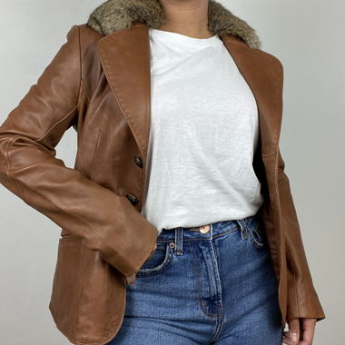 Etam Leather Jacket size XS-S