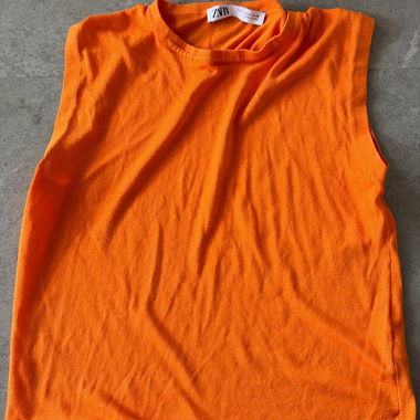 Zara orange sleeveless top (thin)