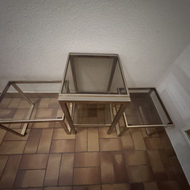 Set of 3 nesting glass tables