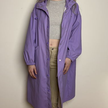 Vintage style Lilac Raincoat Hooded Jacket