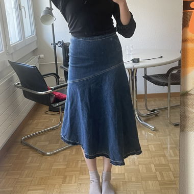 Jupe midi en jean bleue