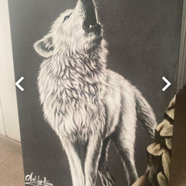 Poster in metallo Displate lupo che ulula