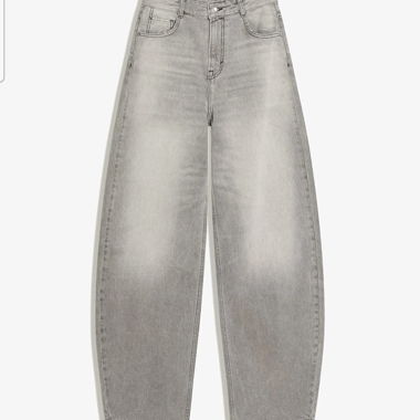Jeans grigi a gamba larga