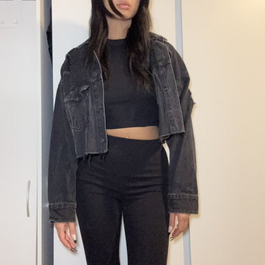 Veste en jeans courte noir 