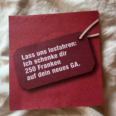 SBB GA Gutschein CHF 250 ZU VERSCHENKEN!
