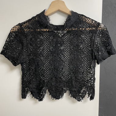 Black Lace Crop Top
