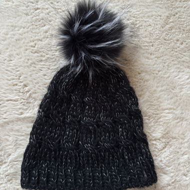 Black Beanie with Pom-Pom