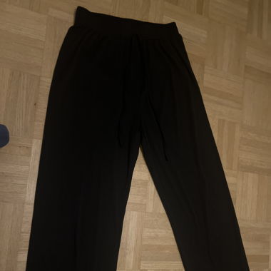 Black wide linen pants