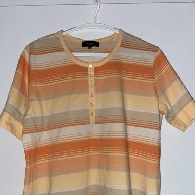 Cute sunset orange striped shirt 