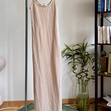 Beige strukturierte Lange Robe