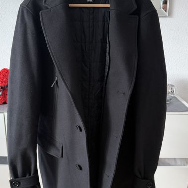 Hugo Boss Wool Coat Black