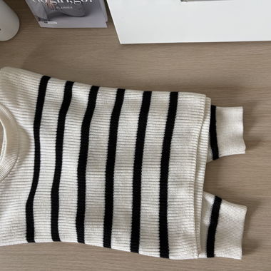 Maglione Senza Maniche A Righe
