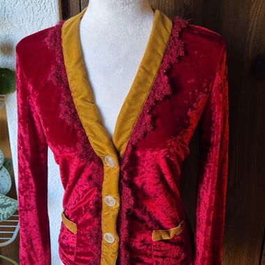 Atelier Vintage Unikat : Blazer en velours Boho Y2K