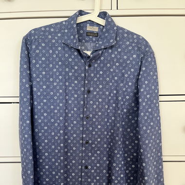 J.W. Sax Blaue Hemd mit Blumenmuster