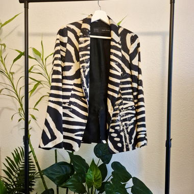 Blazer Zara Basic zébré noir et blanc M