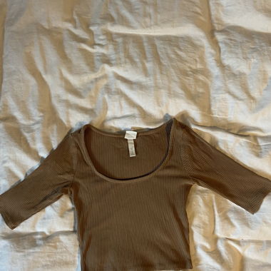 Brown Ribbed Top H&M XS