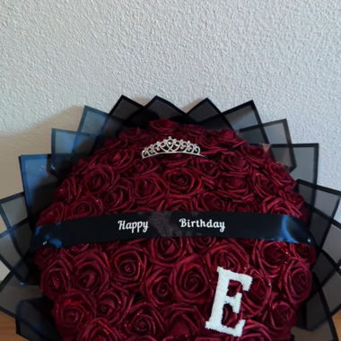 Bouquet de roses avec lettre souhaitée