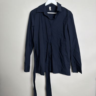 Navy Tie-Front Shirt